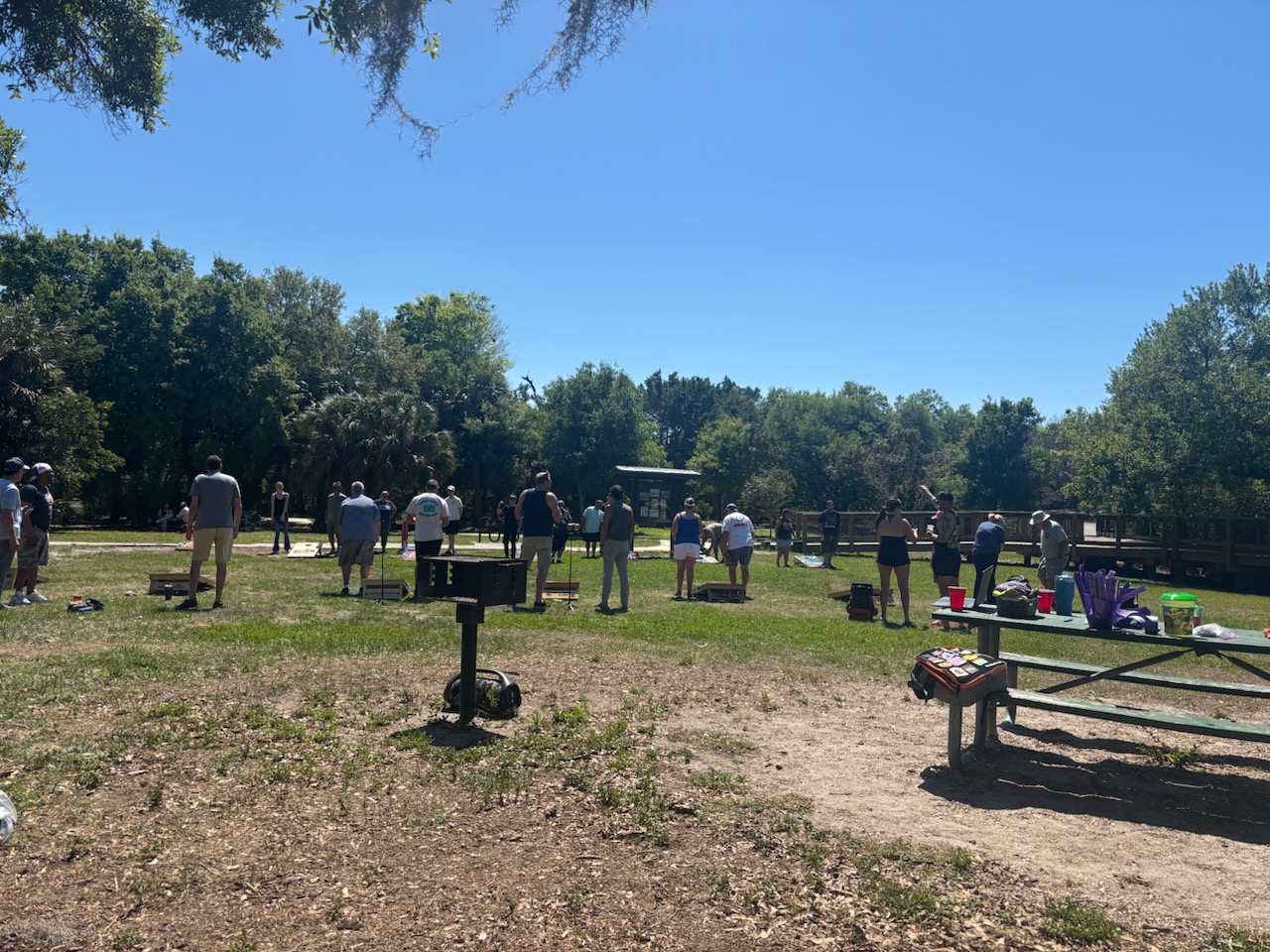 Cornhole action at Eagle Lake Park